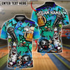 BlueJose Bowling And Pins Funny Beer Drunken Strike Street Style Customized Name, Team Name 3D Shirt (4 Colors)