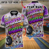 BlueJose Bowling And Pins Funny Strikes & Giggles Customized Name, Team Name 3D Shirt (4 Colors)