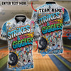 BlueJose Bowling And Pins Funny Strikes & Giggles Customized Name, Team Name 3D Shirt (4 Colors)