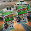 BlueJose Bowling And Pins Funny Strikes & Giggles Customized Name, Team Name 3D Shirt (4 Colors)