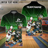 BlueJose Bowling And Pins Funny Beer Drunken Fighting Customized Name, Team Name 3D Shirt (4 Colors)