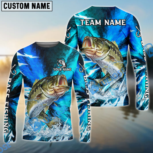 Bluejose Bass Fishing Sharp Strike Custom Name & Team Name 3D Shirts