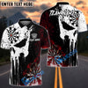 BlueJose Darts Grunge Punisher Skull Personalized Name, Team Name Unisex Shirt (4 Colors)