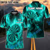 BlueJose Darts Flame Wolf Bullseye With Dartboard Design Personalized Name, Team Name Unisex Shirt (4 Colors)