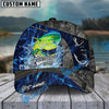 BlueJose Fishing Water Splash Camo Happy Personalized Name Classic 3D Cap Personalized Cap (13 Breeds)