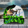 BlueJose Fishing Water Green Flame White Scale Personalized Name Classic 3D Cap (13 Breeds)