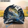 BlueJose Fishing Black White Crack Texture Splash Personalized Name Classic 3D Cap (13 Breeds)