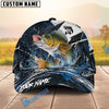 BlueJose Fishing Black White Crack Texture Splash Personalized Name Classic 3D Cap (13 Breeds)