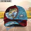 BlueJose Fishing Red Lightning Water Texture Rope Personalized Name Classic 3D Cap (13 Breeds)