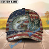 BlueJose Fishing Vintage USA Flag Statue Of Liberty Personalized Name Classic 3D Cap (13 Breeds)
