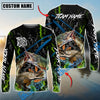 Bluejose Fishing Green Flame Grunge Camo Design Custom Name & Team Name 3D Shirts (12 Breeds)
