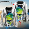 Bluejose Fishing Black White Hexagon Custom Name & Team Name 3D Shirts (12 Breeds)