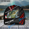 BlueJose Fishing Red White Tornado Graphic Personalized Name Classic 3D Cap (13 Breeds)