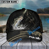 BlueJose Fishing Reaper Dark American Flag Personalized Name Classic 3D Cap (13 Breeds)