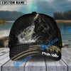 BlueJose Fishing Reaper Dark American Flag Personalized Name Classic 3D Cap (13 Breeds)