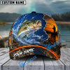 BlueJose Fishing Blue Sunset Ocean Camo Personalized Name Classic 3D Cap (13 Breeds)