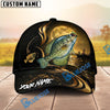 BlueJose Fishing Moonlight Gold Ocean Personalized Name Classic 3D Cap (13 Breeds)