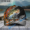 BlueJose Fishing Orange Camo Graphic Personalized Name Classic 3D Cap (13 Breeds)