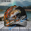 BlueJose Fishing Orange Camo Graphic Personalized Name Classic 3D Cap (13 Breeds)