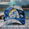 BlueJose Fishing Splash Water Fish Scale Lake View Personalized Name Classic 3D Cap (13 Breeds)