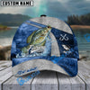 BlueJose Fishing Splash Water Fish Scale Lake View Personalized Name Classic 3D Cap (13 Breeds)