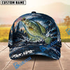 BlueJose Fishing Dark Blue Ocean Splash Personalized Name Classic 3D Cap (13 Breeds)