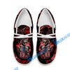 BlueJose Billiards Ball 8 Fire Skull US Flag Red White Canvas Loafer Shoes