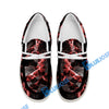 BlueJose Billiards Ball 8 Red Dark Material White Canvas Loafer Shoes