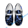 BlueJose Billiards Ball 8 Blue Dark Material White Canvas Loafer Shoes