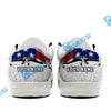 BlueJose Billiards Ball 8 Flame Eagle White Canvas Loafer Shoes