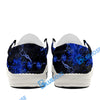 BlueJose Billiards Ball 8 Fire Skull US Flag Blue White Canvas Loafer Shoes