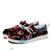 BlueJose Billiards Ball 8 Red Dark Material White Canvas Loafer Shoes