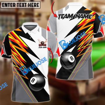 BlueJose Billiards Ball 8 Twin Lightning Personalized Name, Team Name Unisex Shirt (4 Colors)