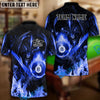 BlueJose Billiards Ball 8 Pool Hell Fire Dragon Personalized Name & Team Name Shirt (4 Colors)