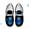 BlueJose Billiards 8 Heavenly Flame Blue White Canvas Loafer Shoes