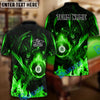 BlueJose Billiards Ball 8 Pool Hell Fire Dragon Personalized Name & Team Name Shirt (4 Colors)