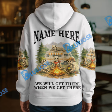 BlueJose Personalized Skeleton Road Trip Camping Hoodie