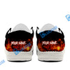 BlueJose Billiard 8 Ball Eagle Fire Flame White Canvas Loafer Shoes ( 4 Colors )