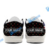 BlueJose Billiards American Flag 9 Ball Player White Canvas Loafer Shoes