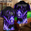 BlueJose Billiards Ball 8 Pool Hell Fire Dragon Personalized Name & Team Name Shirt (4 Colors)