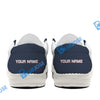 BlueJose Billiards Ball 9 US Flag Champion Pattern White Canvas Loafer Shoes