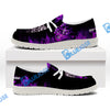 BlueJose Billiards 8 Ball Fusion Skulls White Canvas Loafer Shoes (4 Colors)