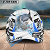 BlueJose Fishing White Black Curve Pattern Design Personalized Cap (13 Breeds)
