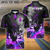 BlueJose Bowling And Pins Volcano Lava Explosion Lightning Customized Name, Team Name 3D Shirt (4 Colors)