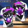 BlueJose Bowling and Pins Tornado and Fire Pattern Customized Name, Team Name 3D Shirt (4 Colors)