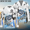 Bluejose Catfish Fishing White Black Curve Pattern Design Custom Name & Team Name 3D Shirts