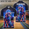 BlueJose Bowling And Pins Cat Neon Style Customized Name, Team Name 3D Shirt (4 Colors)
