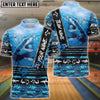 BlueJose Bowling And Pins Fury Shark Multicolor Customized Name 3D Shirt (4 Colors)
