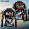 Bluejose Walleye Fishing Aggressive Red Splash Camo Pattern Sport Custom Name & Team Name 3D Shirts