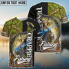 Bluejose Crappie Fishing Jungle Camo Custom Name & Team Name 3D Shirts